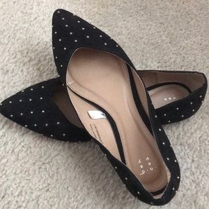Ballet flats with gold studs